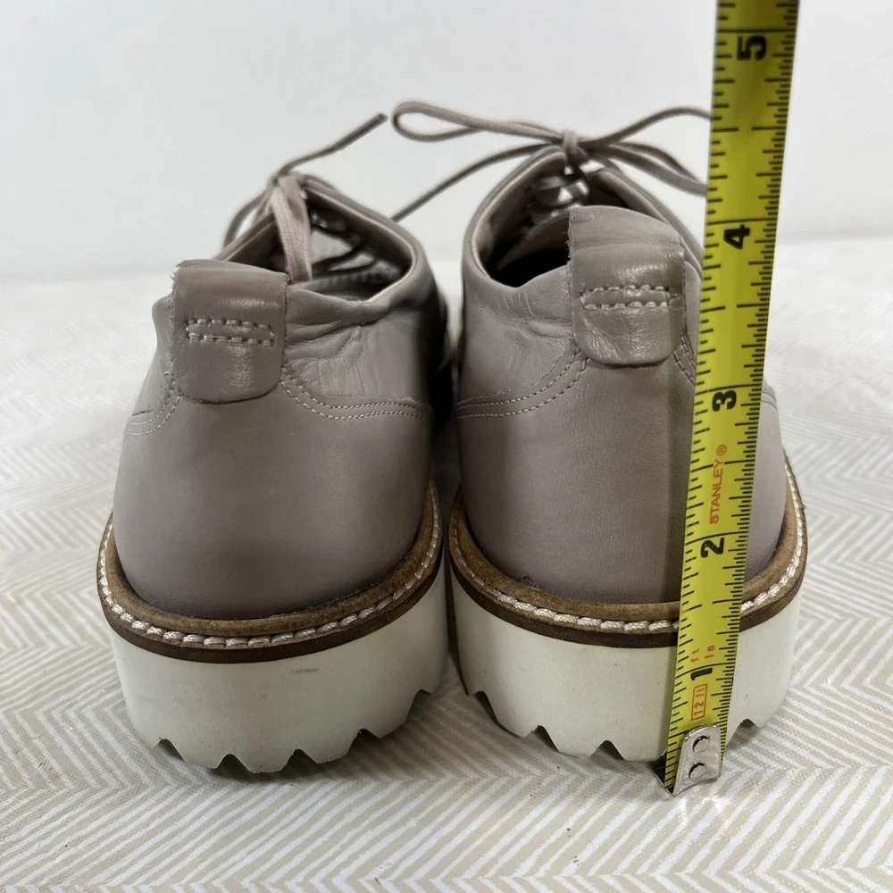 Ecco Women's Incide Tailored Perforated Tie Oxford Leather Shoes Sz 8 Grey Rose‎